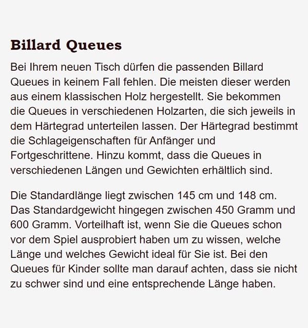 Billardplatten aus  Hamm