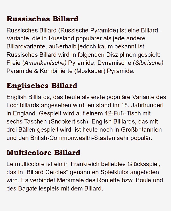 Billardtisch-8ft für  Oyten