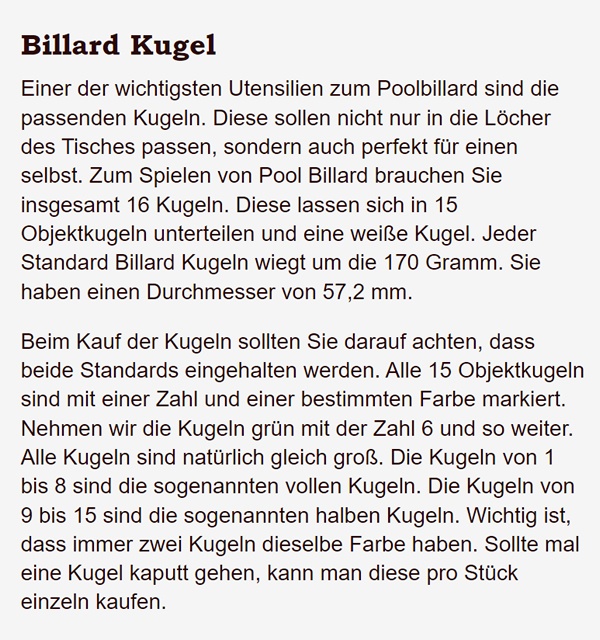 Billardtisch-Schieferplatten aus  Dassel