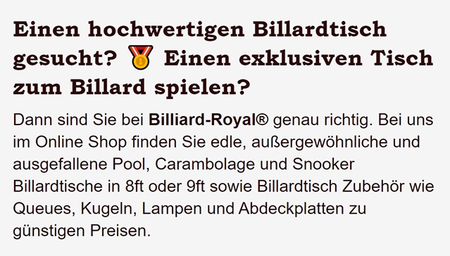 Billardtisch aus  Kemberg