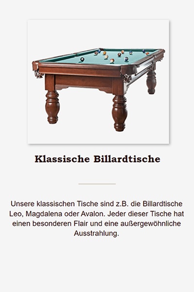 Klassische-Billardtische in 75378 Bad Liebenzell