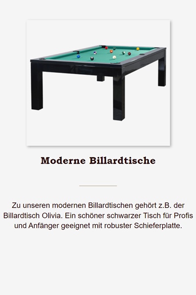 Moderne-Billardtische aus 70173 Stuttgart